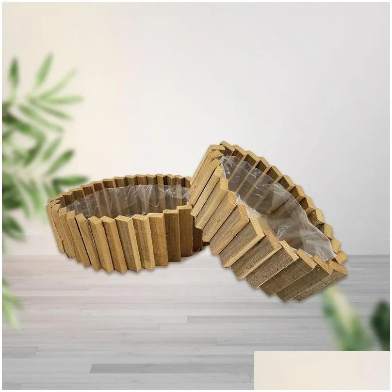 Planters Pots Anticorrosive Wood Flower Box Carbonized Solid Flowerpot Garden Project High-Quality Rectangar Outdoor Planting Drop Otsyb