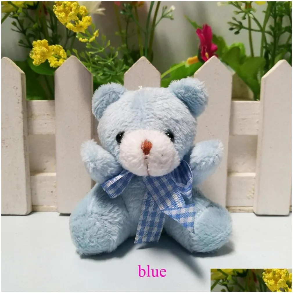 plush bear pendant cute plush keychains mini bear doll stuffed soft pendant toy pp cotton 5.5cm gift