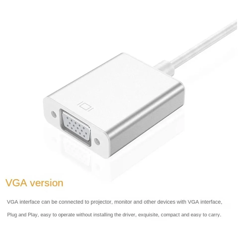 USB Type C To DVI HD VGA DisplayPort Mini DP Cable Adapter Video Converter for Phone Laptop Notebook PC HDTV