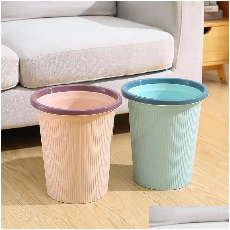 Waste Bins Household Creative Living Room Kitchen Bin Vertical Bar Toilet Unered Large Capacity Small Drop Delivery Home Garden Hous Otspl