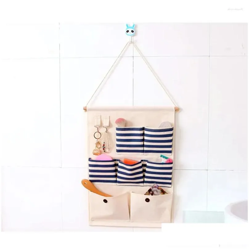 Storage Bags Hanging  The Wall Sundries Pouches Cotton And Behind Door Women`s Cosmetic Multi-function Kitchen