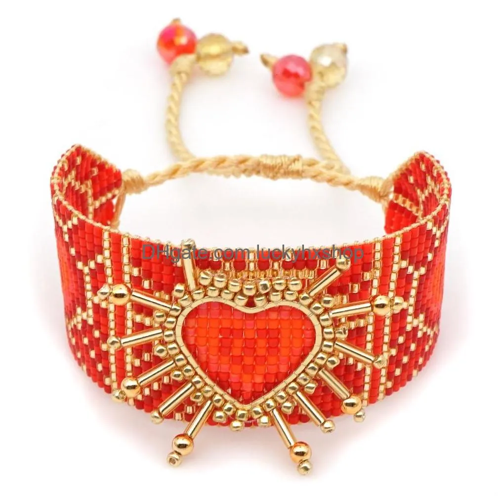 chain go2boho stars heart bracelet set handmade valentines jewelry miyuki seed bead bracelets for women tassel pulsera mujer moda