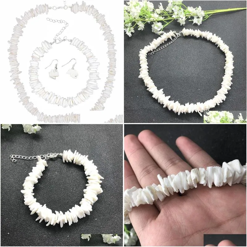 chokers white puka natural shell piece irregular chips seashell choker necklace female fashion summer beach jewelry necklaces for