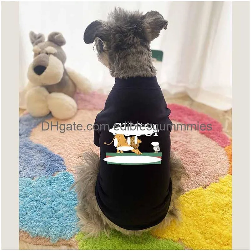 Dog Apparel Designer Clothes Brand Soft Comfortable Cotton T-Shirt With Classic Letter Pattern Summer Vest Tee Shirt For Small Dogs Ch Ottws