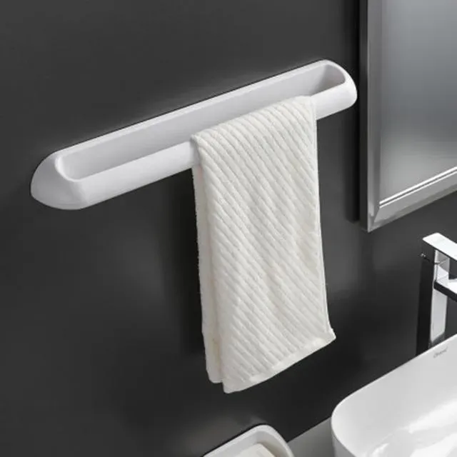 Bath Accessory Set Bathroom Towel Holder Free Of Punch Wall Mounted Rack Storage Accessories Kitchen Duster Cloth Supplies