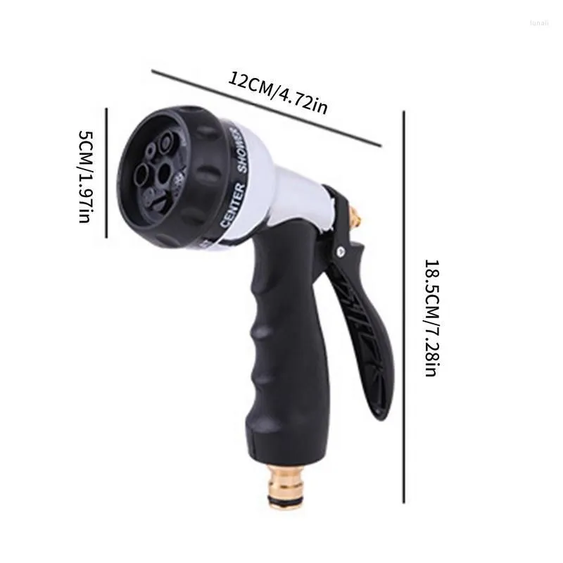 Watering Equipments Garden Hose Nozzles Adjustable 7 Pattern Water Sprayer For Mutifunctional Metal High Pressure Nozzle Guns