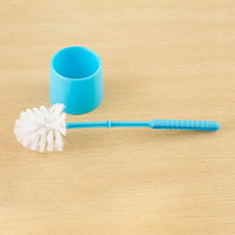 Bath Accessory Set Creative Toilet Brush Thick Plastic Long Handle Bathroom Cleaning With Holder Base For Home El