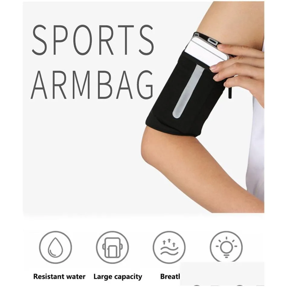 sports phone arm bags reflective cellphone arm pouch fitness anti-theft armband pocket workout running cycling 4-7 inch mobile phone