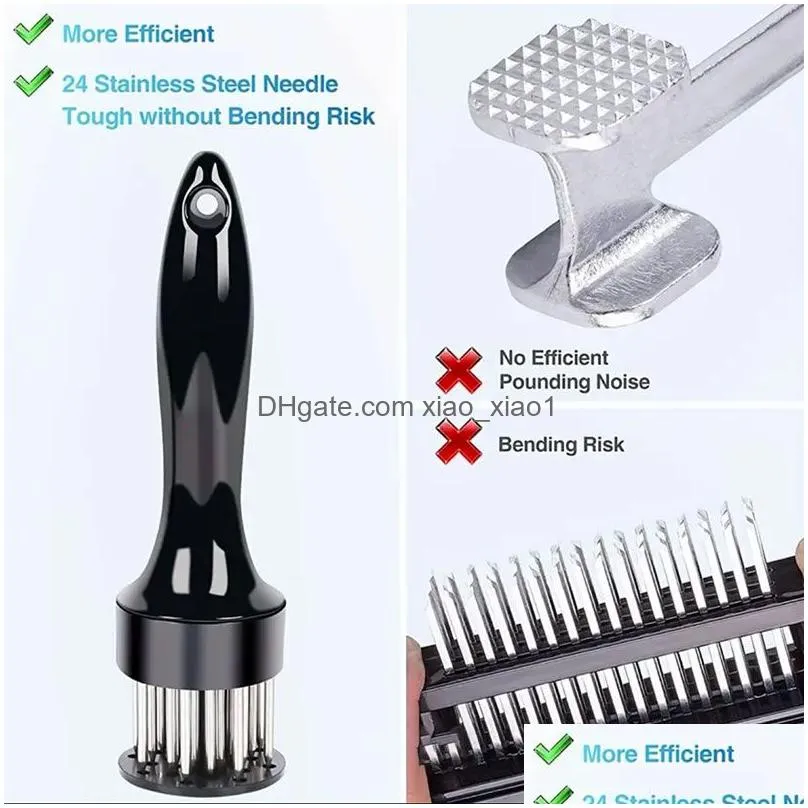 poultry tools 304 stainless steel needle meat tenderizer durable 21 ultra sharp needles blade tenderizer steak beef kitchen cooking tools zxf