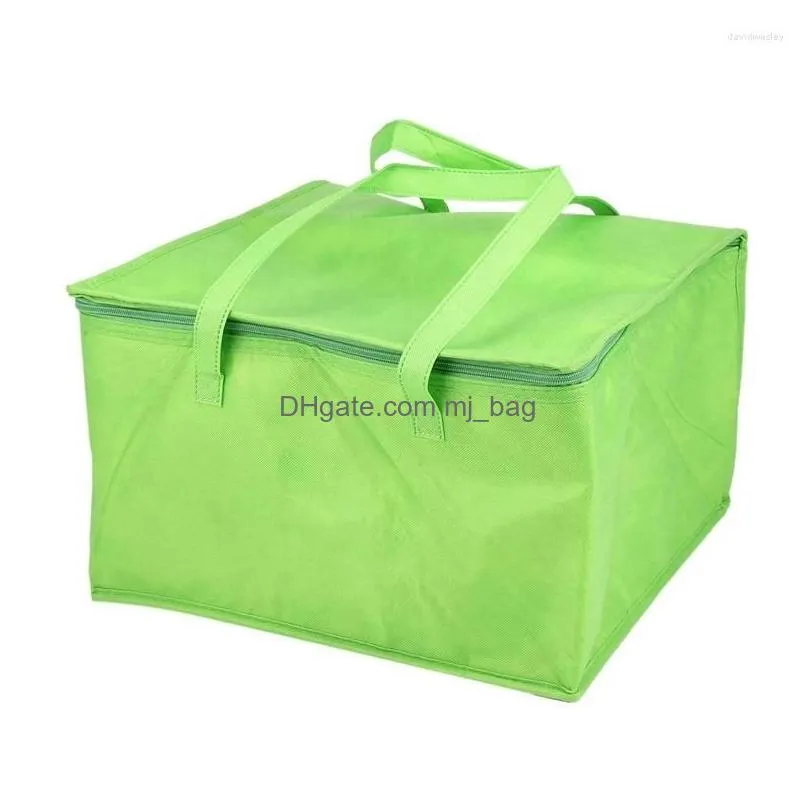 Dinnerware 4X Foldable Large Cooler Bag Portable Cake Insulated Aluminum Foil Thermal Box Waterproof Ice Pack Green