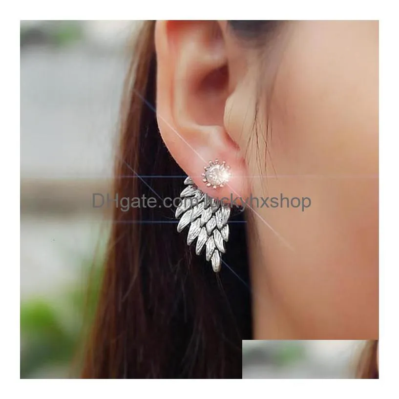 stud crystal flower drop earrings for women fashion jewelry rhinestones gift party friend 230710