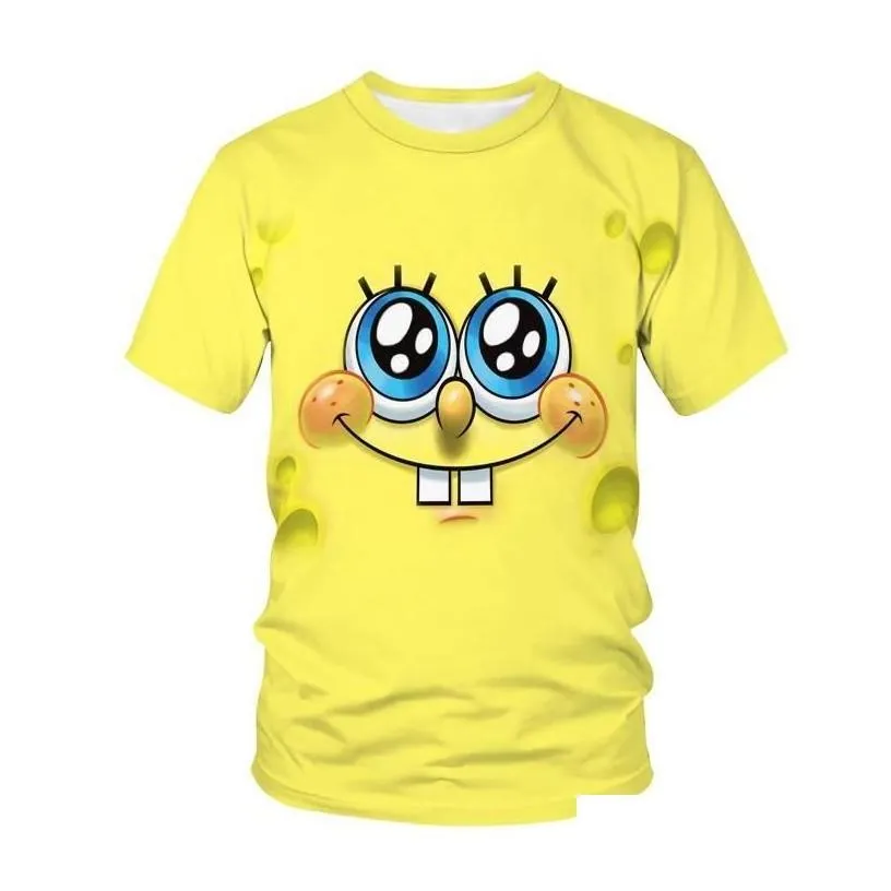 mens t-shirts mens t-shirts funny yellow bob t-shirt sponge family printing 3d sportswear cartoon uni hoodie cutmens drop delivery ap