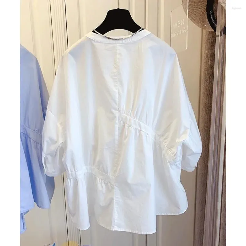 Women`s Blouses Summer Casual Blouse Harajuku Japanese Korean Style Black White Shirt Loose Button Up Tops Shirts