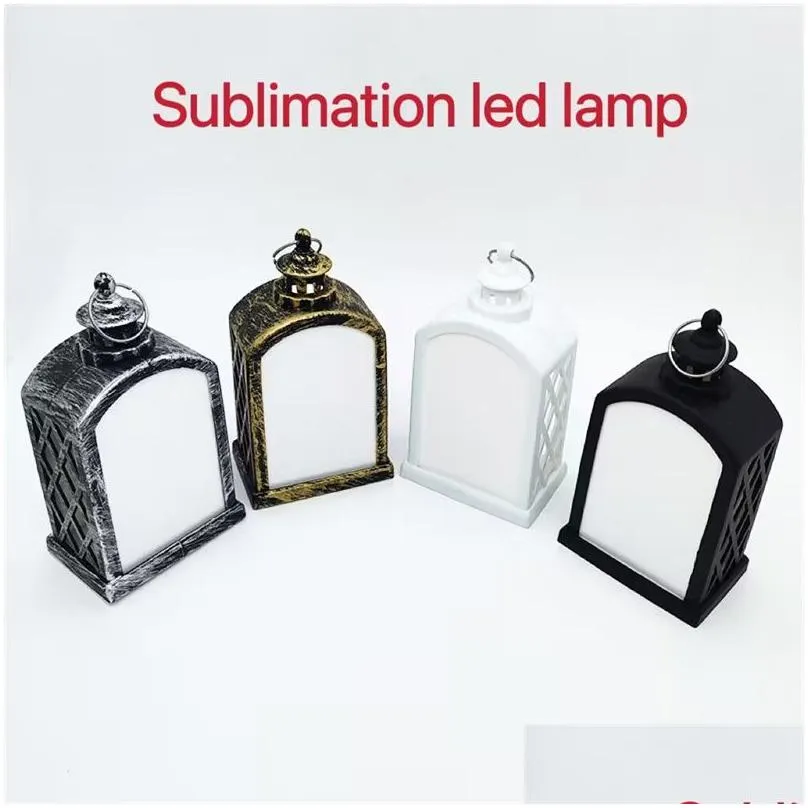 Christmas Decorations Sublimation Led Lanterns Fireplace Lamp Handheld Light Double Sided For Home And Outdoor Drop Delivery Garden Otifh
