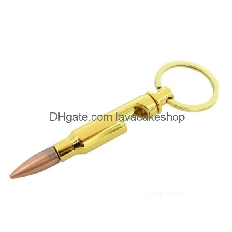 bullet bottle openers zinc alloy key ring pendant beer opener keychains bar gadget metal kitchen tools by sea lt193