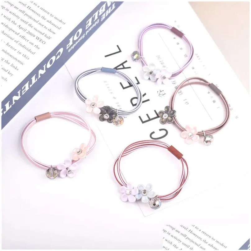 Korean Headrope Mother Flower Fashion Crystal Hair Rope New Style Children`s Hair Band Headwear