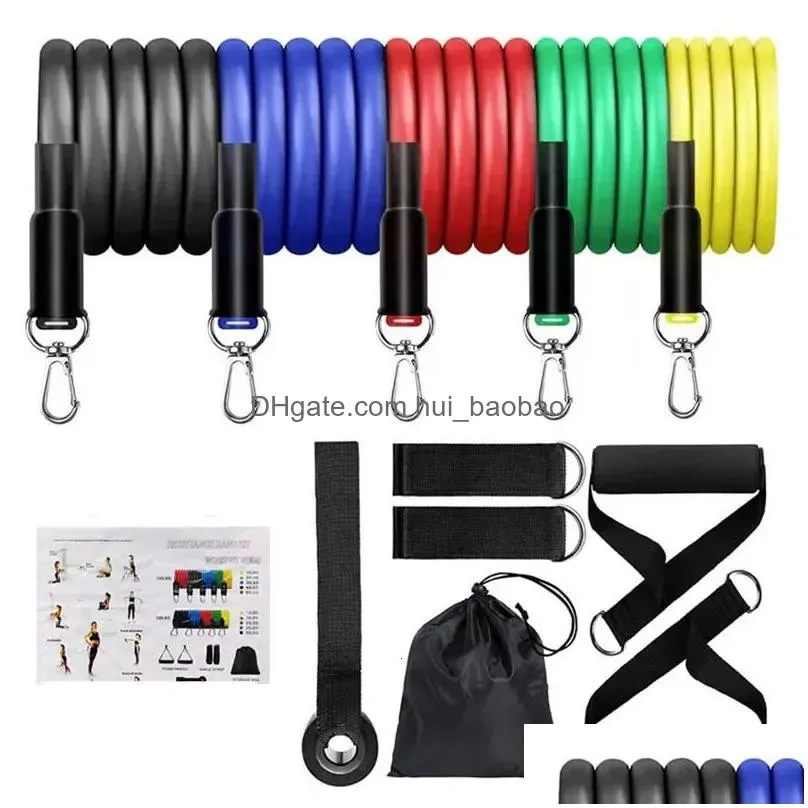 bungee resistance bands set bodybuilding home gym equipment professional weight training fitness elastic rubber workout expander 24011