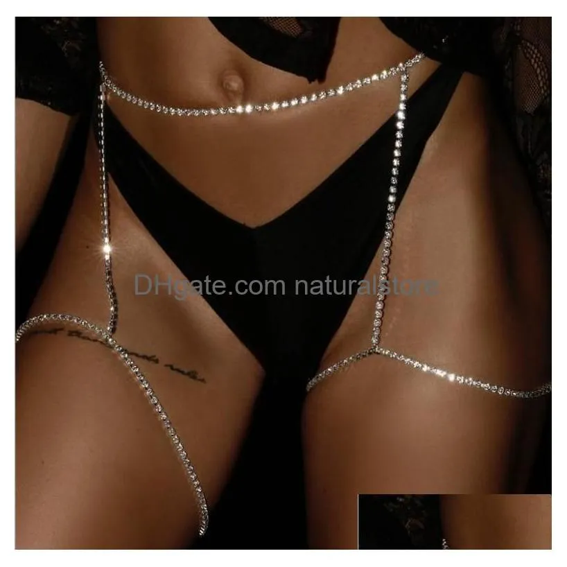 sexy luxury rhinestone thigh chains body jewelry night club party crystal garters leg for women