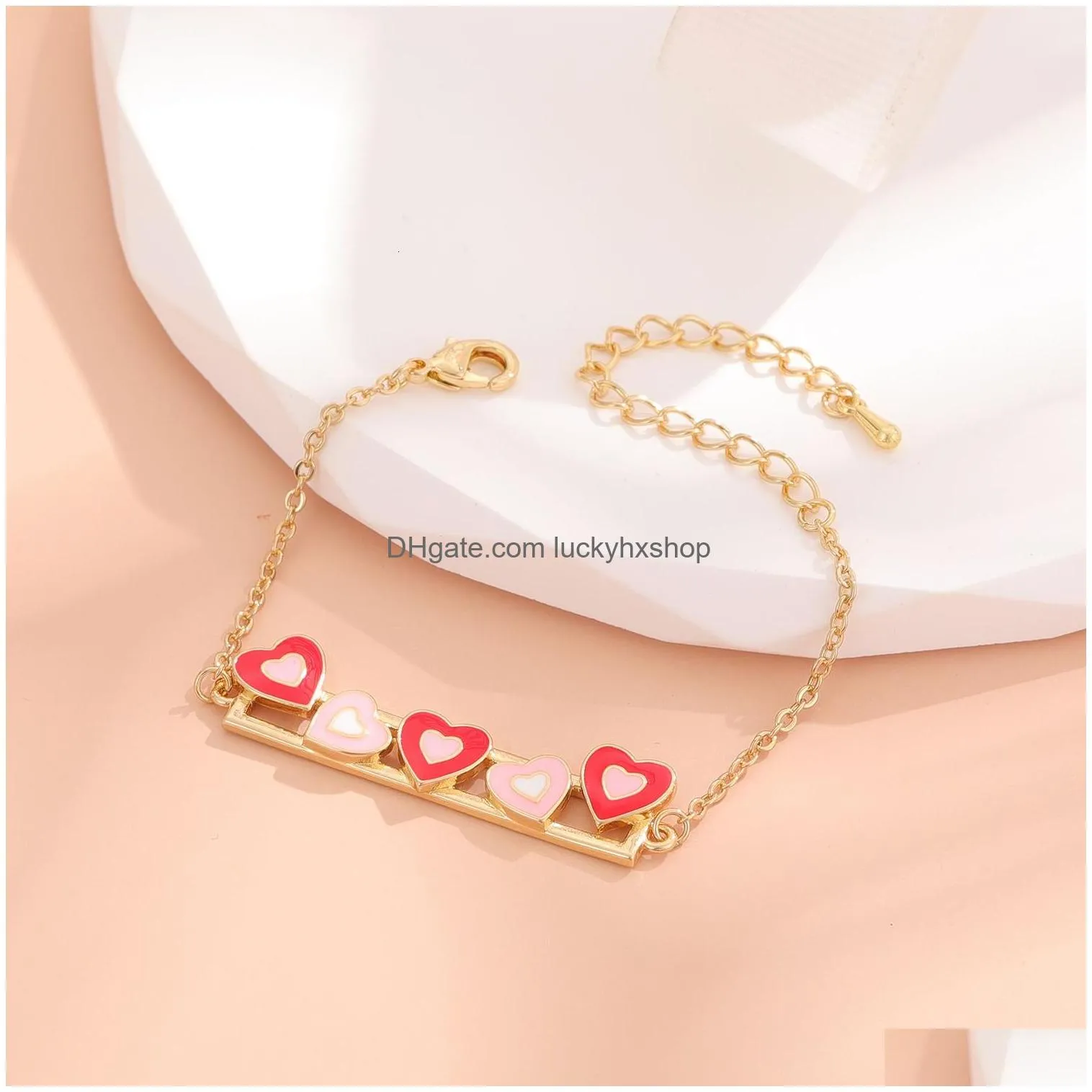 chain 14k gold plated charm cuff adjustable heart bracelets fashion kids models super flash jewelry for women girls 230710