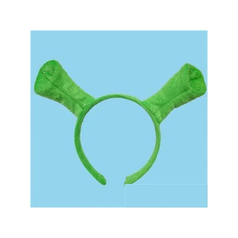 shrek hairpin ears headband head circle halloween children adult show hair hoop party costume item masquerade party supplies