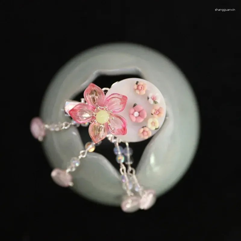 Hair Clips Shell Girl Flower Hanfu Clip Hairpin Antiquity Traditional Headdress Handmade