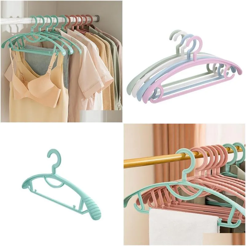 Hangers Racks Adt Plastic Hanger Pajama Set With Wide Shoder Non Slip And Seamless Household Drop Delivery Home Garden Housekee Org Otfux