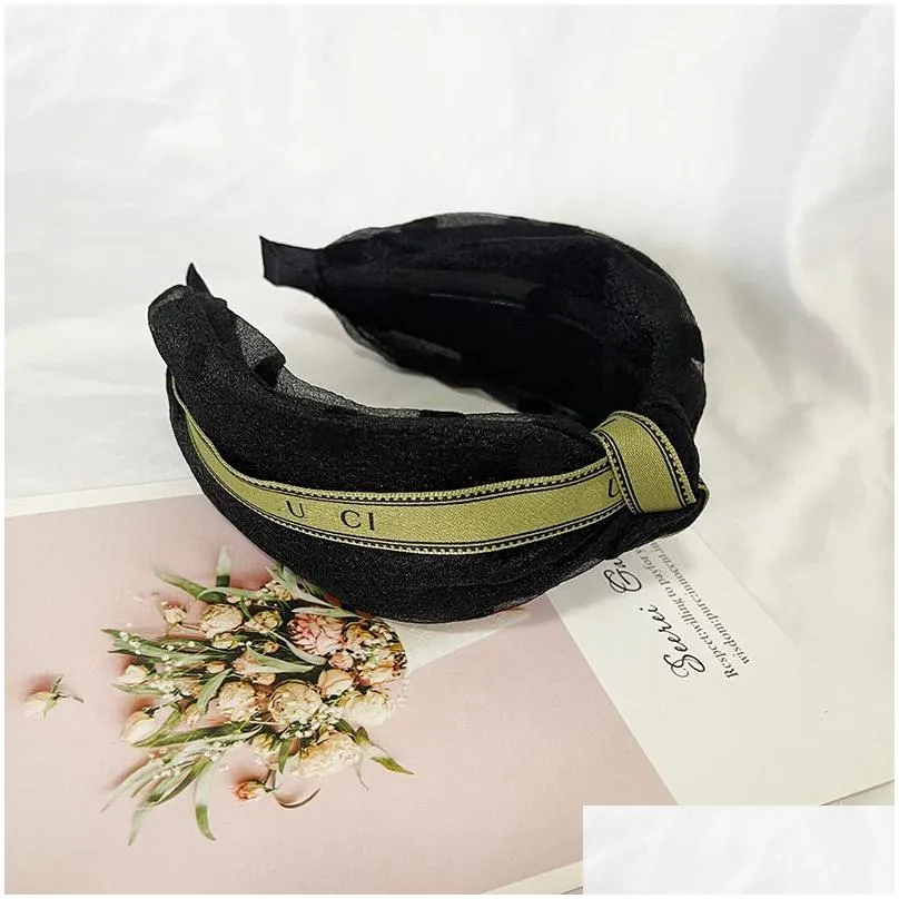 Fashion Letter Headband Cloth Wide Edge Designer Cross Knotted HairHoop Headbands or Women Outdoor Sports Headwear Hair Clip Accessories