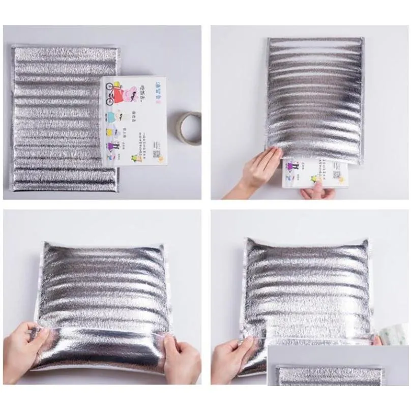 Packaging Bags Aluminum Foil Insated Bag Reusable Thermal Lunch Insation Box Liners Cold Storage For Food Drop Delivery Office Schoo Otnqu