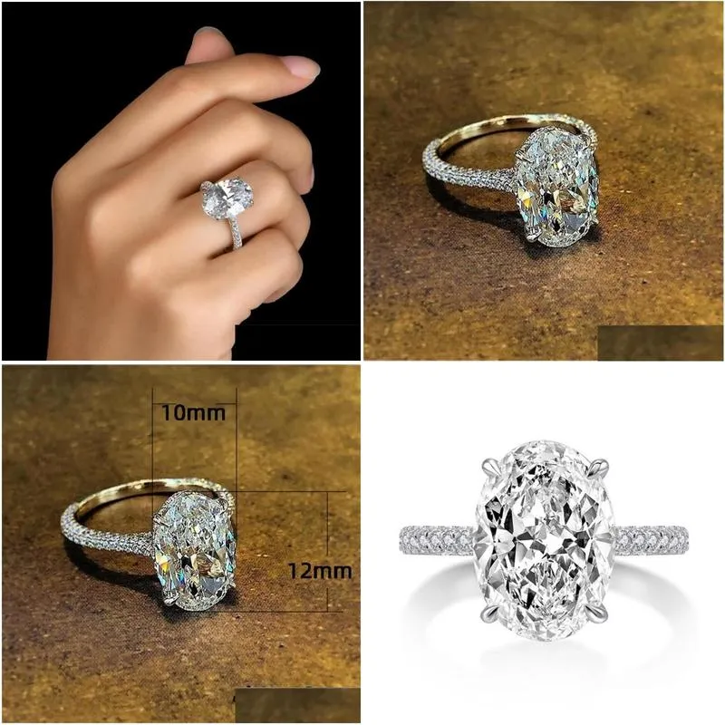vintage oval cut 4ct lab diamond promise ring engagement wedding band rings for women jewelry