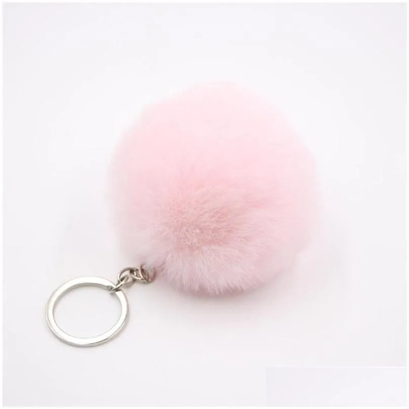 faux rabbit fur pompoms keyring pretty bag charm pendant absolutely good guality artificial fluffy pom pom keychains jewelry