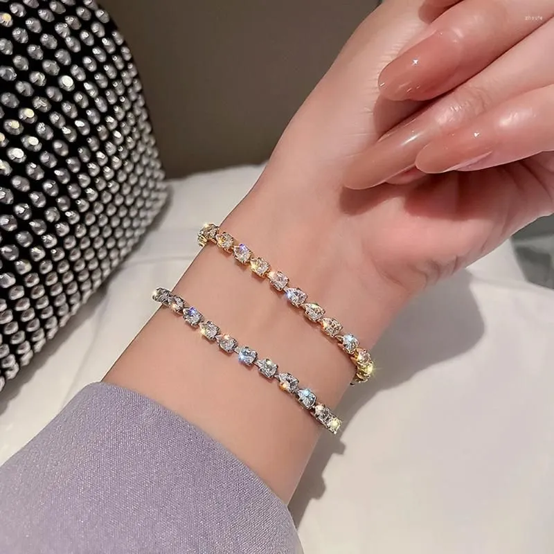 Charm Bracelets Korean Fashion Shiny Crystal Adjustable Bracelet Elegant Temperament Zircon Ball Party Rhinestone Women Bangle Jewelry