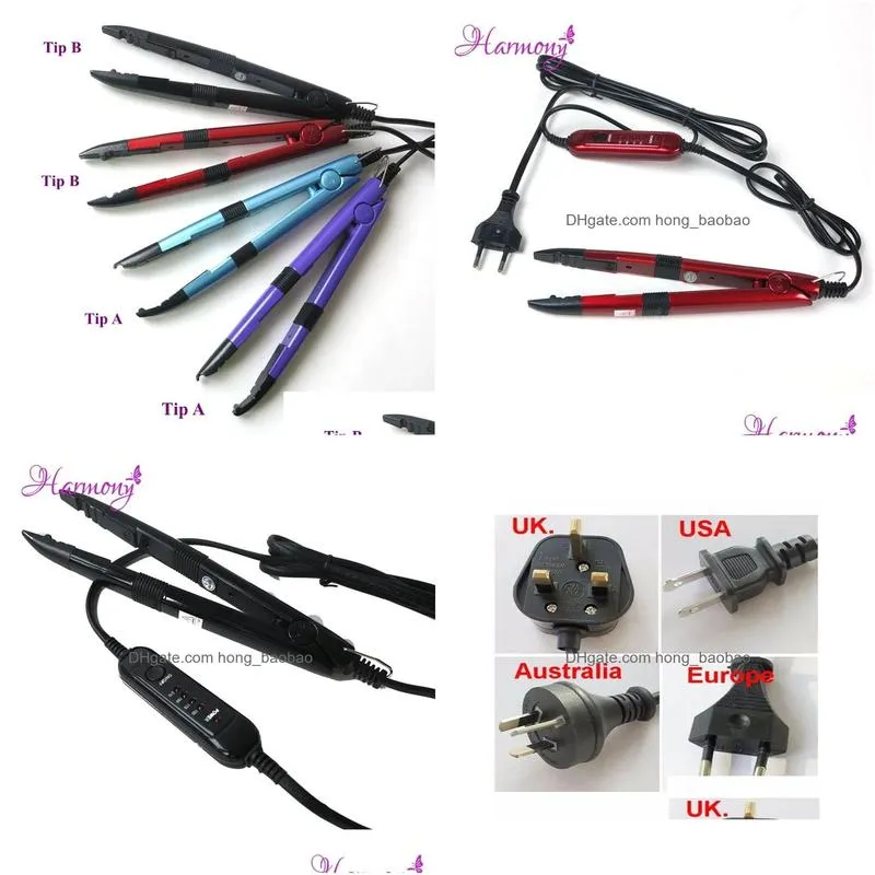 connectors red color hair extension iron connector keratin bonding tools adjustable temperature heat connector