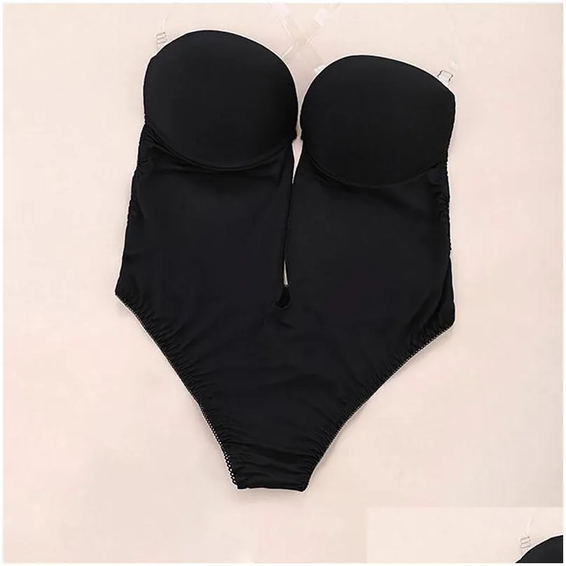 Women`S Shapers Womens Y Lingerie Invisible Bra Slimming Body Shaper Plunge Bras Strap Brassiere Women Seamless Underwear Bodysuit Dr Dhikn