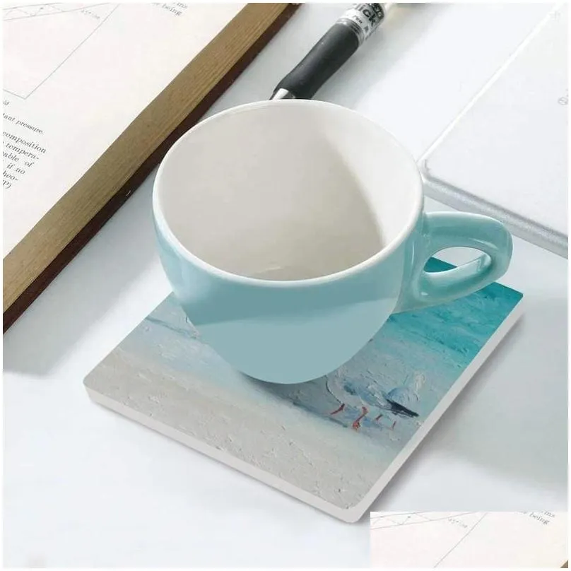 Table Mats Seagulls Meeting Of Minds Ceramic Coasters (Square) For Ceramics Stand Set Customized