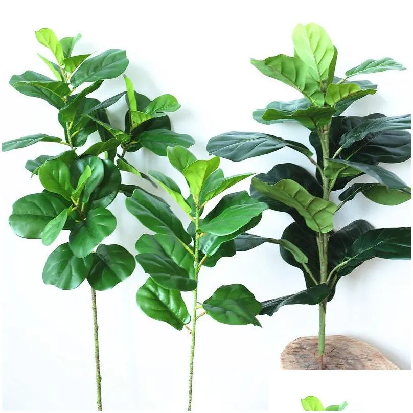 faux floral greenery 60-120cm large artificial palm tree branch green tropical plants plastic banyan tree leaves indoor diy home garden office decor