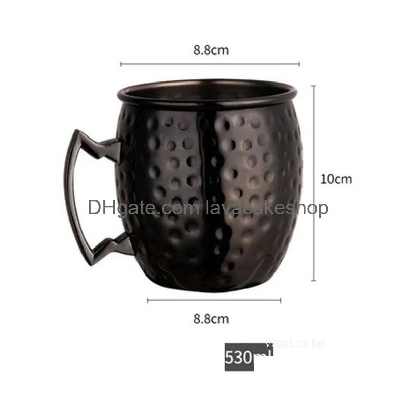 moscow cup mule mugs 304 stainless steel wine glasses copper plated hammer point mug cocktail cup lt162