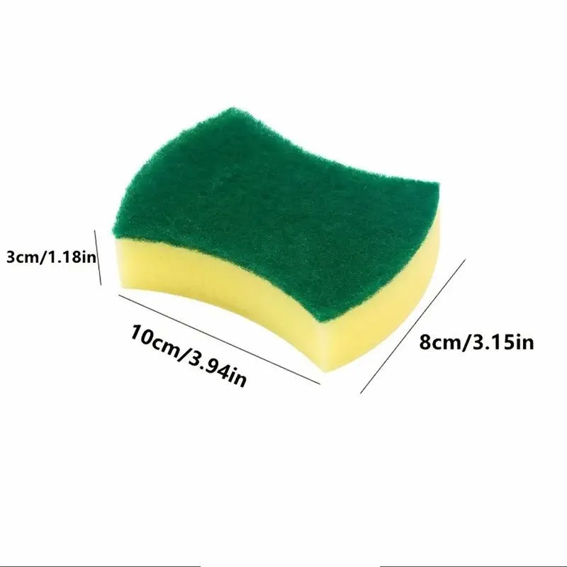 10pcs Cleaning Sponge Scouring Pad Square Dish Cloths Simple Style Dish Towel Stove Antibacterial Washable Cleaning Brush, Kitchen Stuff