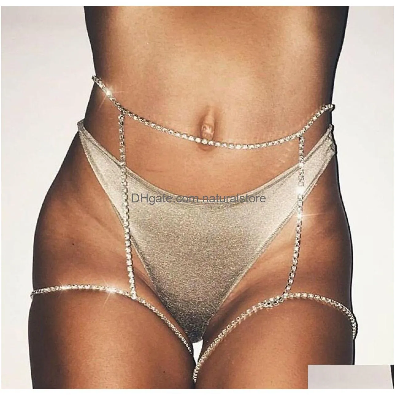 sexy luxury rhinestone thigh chains body jewelry night club party crystal garters leg for women