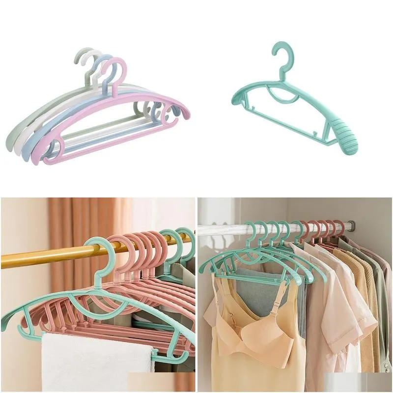 Hangers Racks Adt Plastic Hanger Pajama Set With Wide Shoder Non Slip And Seamless Household Drop Delivery Home Garden Housekee Org Otfux