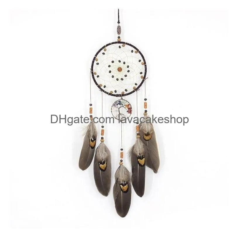 home arts and crafts dreamcatcher wind chimes handmade nordic dream catcher net with feathers beads wall hanging gift home decoration 25pcs