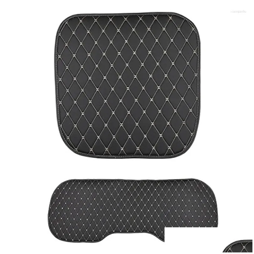 Car Seat Covers Pu Leather Bottom Protectors Pad Mat Cushion For Auto Vehicle Four Season Universal