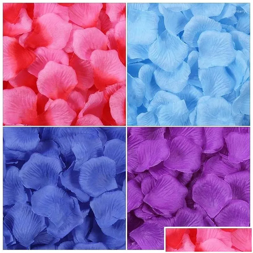 Decorative Flowers Silk Fabric Rose Flower Simulation Petals For Wedding Party Decor Fake Petal