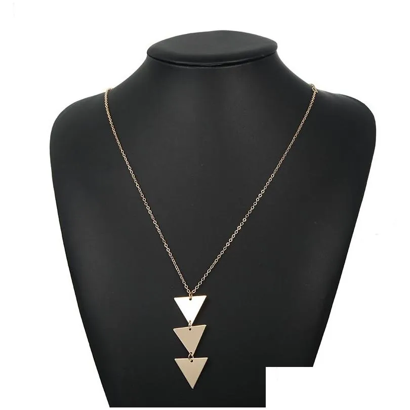 pendant necklace vintage triangle long chain women choker necklace collana sweater chain bijoux collier femme