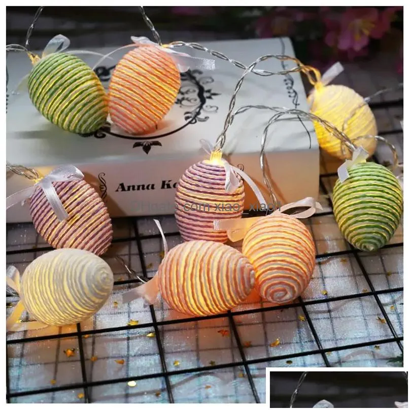 easter egg string led light battery power fairy lights holiday outdoor lamp for party wedding decoration
