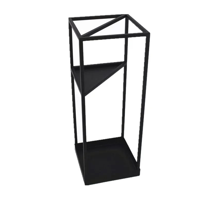 Simple Wind el Umbrella Stand Concise Inn Offices Homes Iron Art Square Umbrella Barrel Lobby Umbrella Storage Rack 20x20x53cm279O