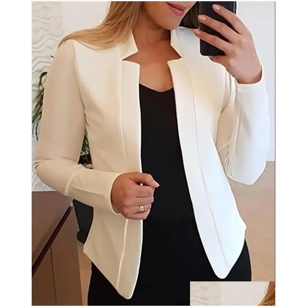 Women`s Suits EWSFV 2024 Spring And Autumn Women Fashion Casual Slim Solid Color Printing Long Sleeved Small Suit Coat
