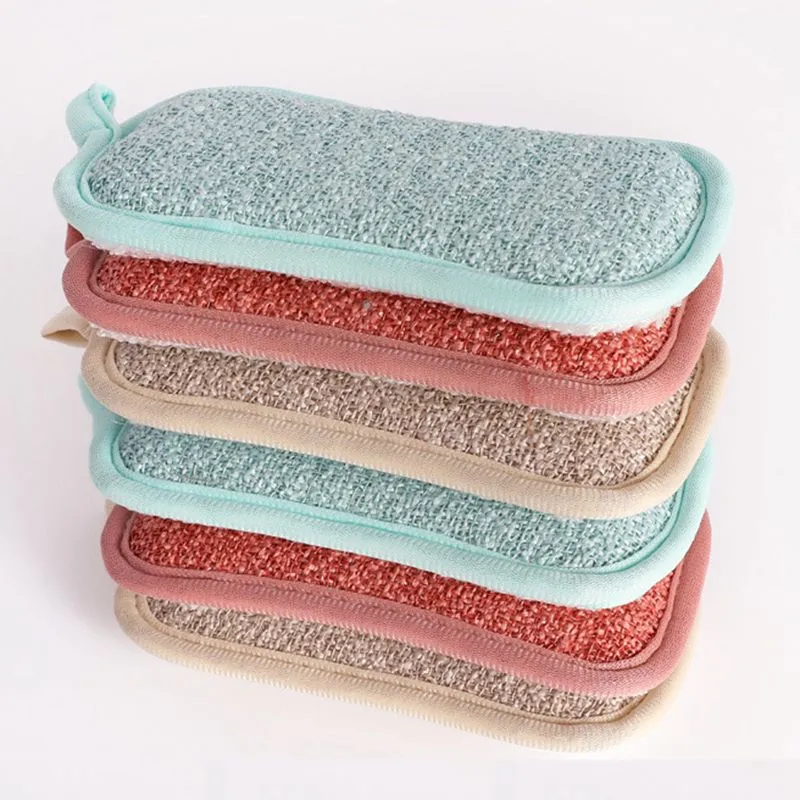 Double Sided Kitchen Magic Cleaning Sponge Scrubber Sponges Dish Washing Towels Scouring Pads Bathroom Brush Wipe Pad HY0244