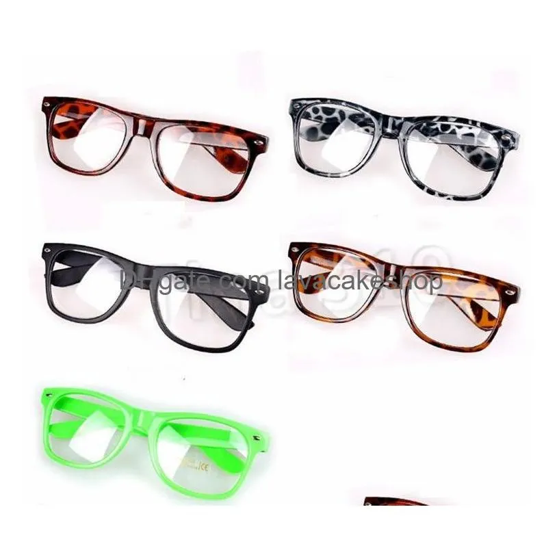 sunglasses unisex sunglasses rivet sunglasses retro color unisex punk geek style clear lens glasses party favor t2c5152