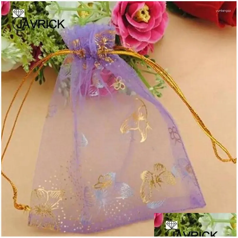 Jewelry Pouches 25Pcs Organza Gift Bags Jewellery Drawstring Wedding Party Candy 10X12cm