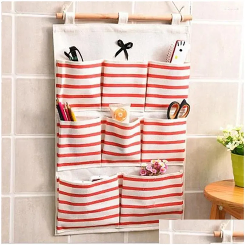 Storage Bags Hanging  The Wall Sundries Pouches Cotton And Behind Door Women`s Cosmetic Multi-function Kitchen